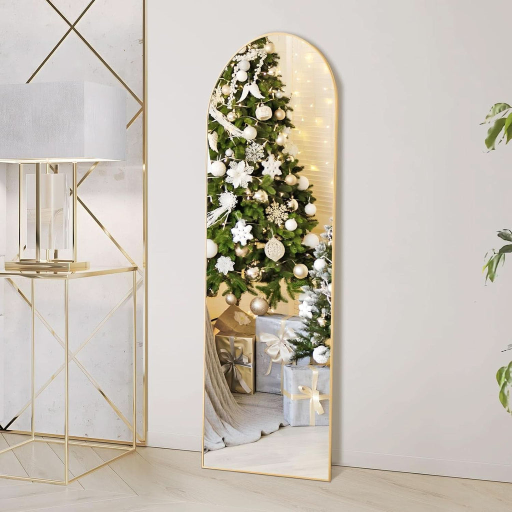 Arched Full Length Mirror 59 Inch By 16 Inch Gold Frame