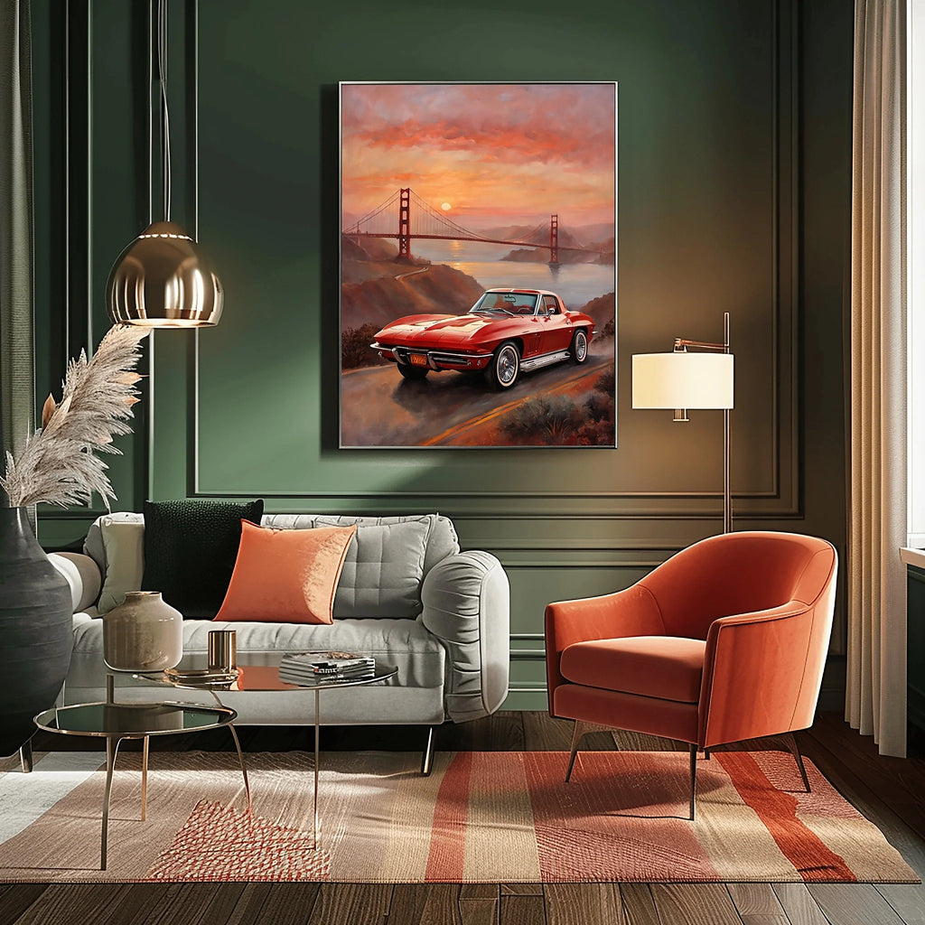 1963 Split-Window Stingray - Golden Gate Edition | Poster Canvas