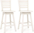 Swivel Wood Bar Stools Set with Ergonomic Design