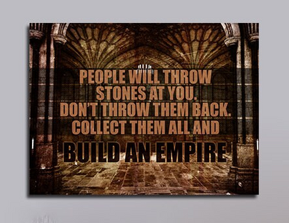 Build An Empire Motivational Canvas Wall Art, Office Decor, Motivational Wall Decor, Success Quotes