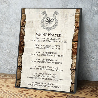 Viking Prayer Canvas Wall Art, Viking Warrior, Viking Decor, Nordic Wall Art, Nordic Quote, Strength From Thor