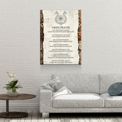 Viking Prayer Canvas Wall Art, Viking Warrior, Viking Decor, Nordic Wall Art, Nordic Quote, Strength From Thor