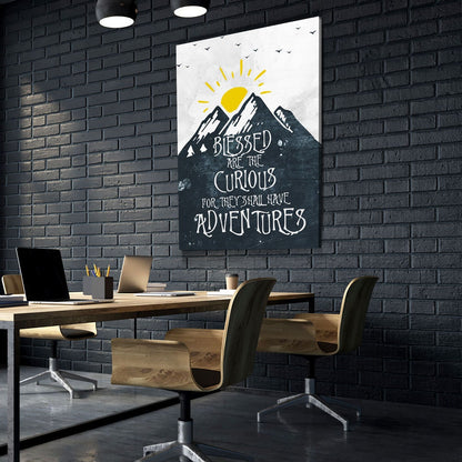 Blessed Are The Curious For They Shall Have Adventures Canvas Wall Art, Adventure, Home Decor, Hiking, Camping, Wildlife Decor