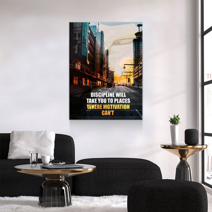 Discipline Will Take You Places Canvas Wall Art, Office Decor, Motivational Decor, Success Quote, Discipline, Motivation Sign