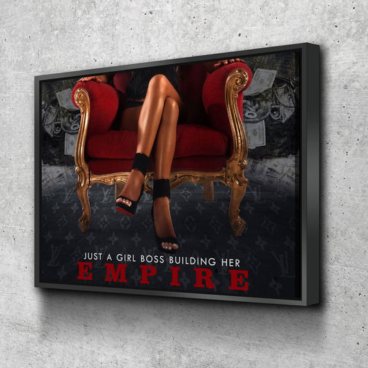 Girl Boss Building An Empire Canvas Wall Art, Just A Girl Boss Building Her Empire, Woman Empowerment, Woman Motivational Gift