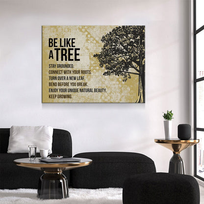 Be Like A Tree Keep Growing Canvas Wall Art, Motivational Wall Decor