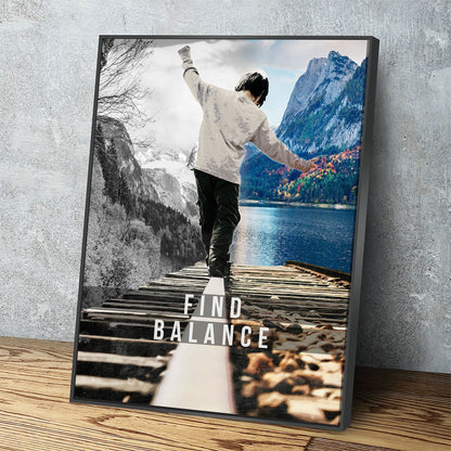Find Balance Canvas Wall Art, Motivational Decor, Inspirational Decor, Life Balance