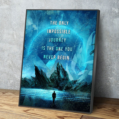 The Only Impossible Journey Canvas Wall Art, Motivational Wall Art, Inspirational Decor, Office Art, Home Office Decor