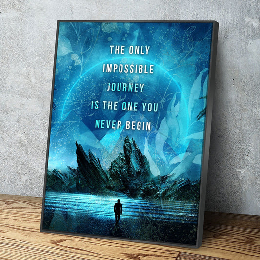 The Only Impossible Journey Canvas Wall Art, Motivational Wall Art, Inspirational Decor, Office Art, Home Office Decor