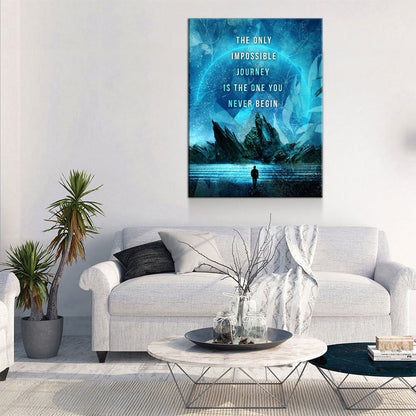 The Only Impossible Journey Canvas Wall Art, Motivational Wall Art, Inspirational Decor, Office Art, Home Office Decor