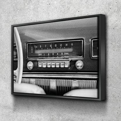 Retro Car Radio Canvas Wall Art, Vintage Car Radio, Old Cars Print, Vintage Car Print, Old Car Radio