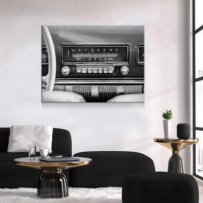 Retro Car Radio Canvas Wall Art, Vintage Car Radio, Old Cars Print, Vintage Car Print, Old Car Radio