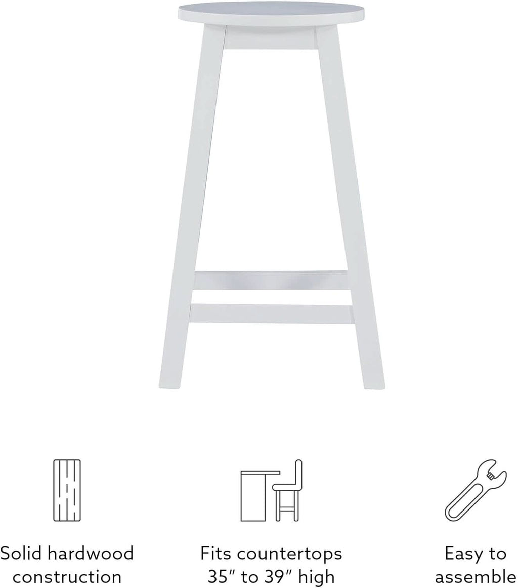 Zeke White 24 Inch Counter Stool Modern Kitchen Seating