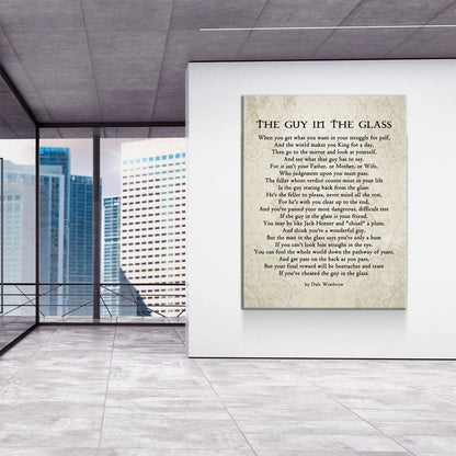 The Guy in the Glass Canvas Wall Art, 1934 Poem by Dale Wimbrow, Graduation Gift, Graduation Idea, Office Decor