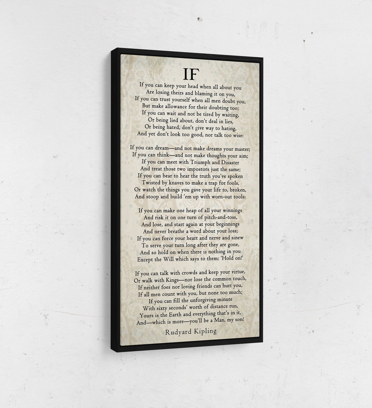 If Poem Canvas Wall Art | Rudyard Kipling Inspirational Graduation Gift