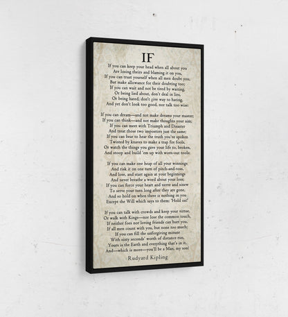 If Poem Canvas Wall Art | Rudyard Kipling Inspirational Graduation Gift