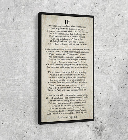 If Poem Canvas Wall Art | Rudyard Kipling Inspirational Graduation Gift