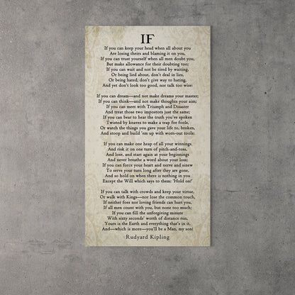 If Poem Canvas Wall Art | Rudyard Kipling Inspirational Graduation Gift