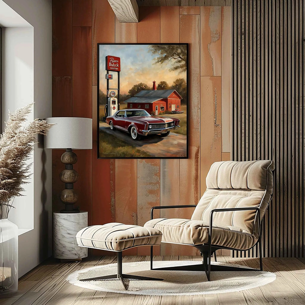 1965 Riviera Gran Sport - Retro Gas Station Edition | Poster Canvas