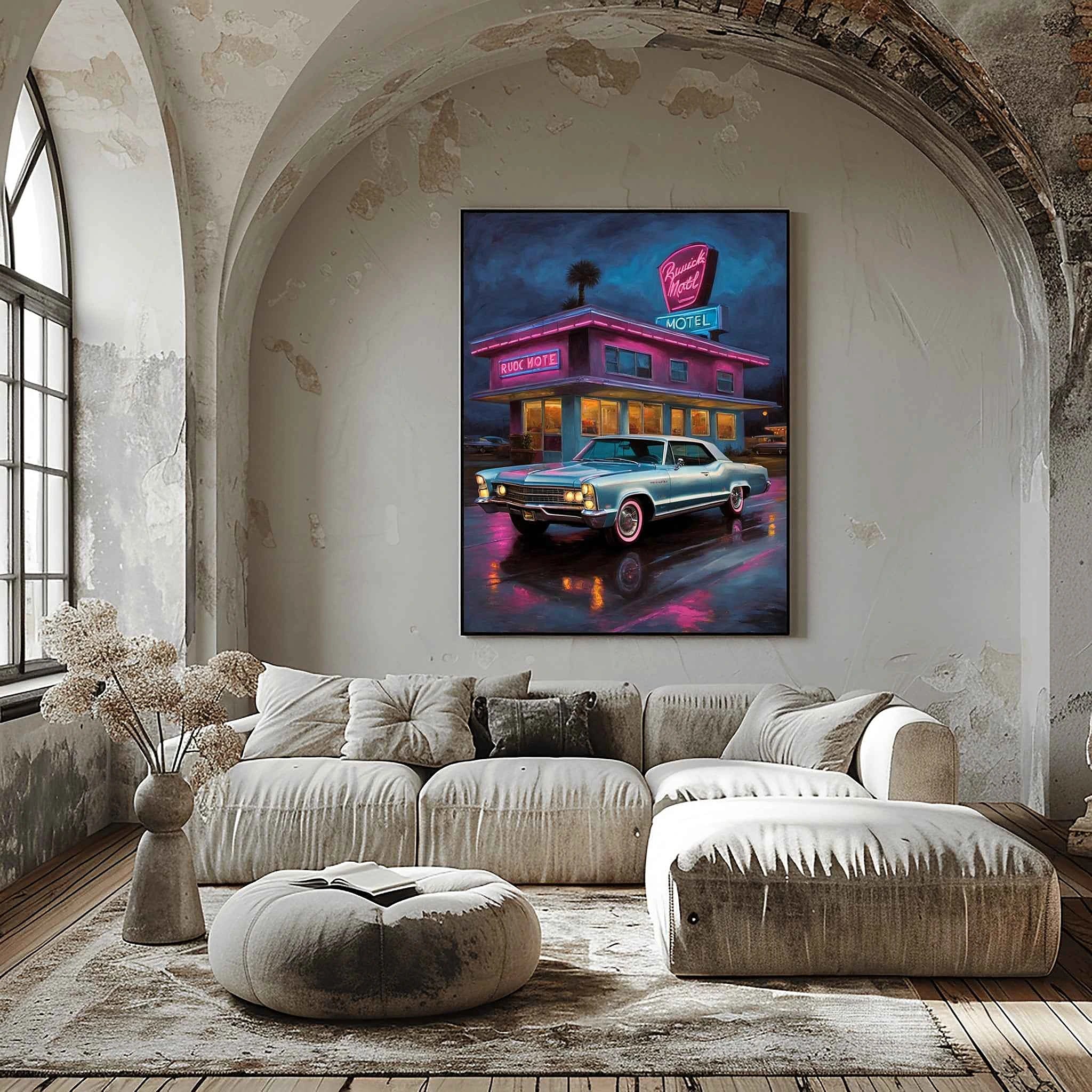 1965 Riviera Gran Sport - Neon Motel Edition | Poster Canvas