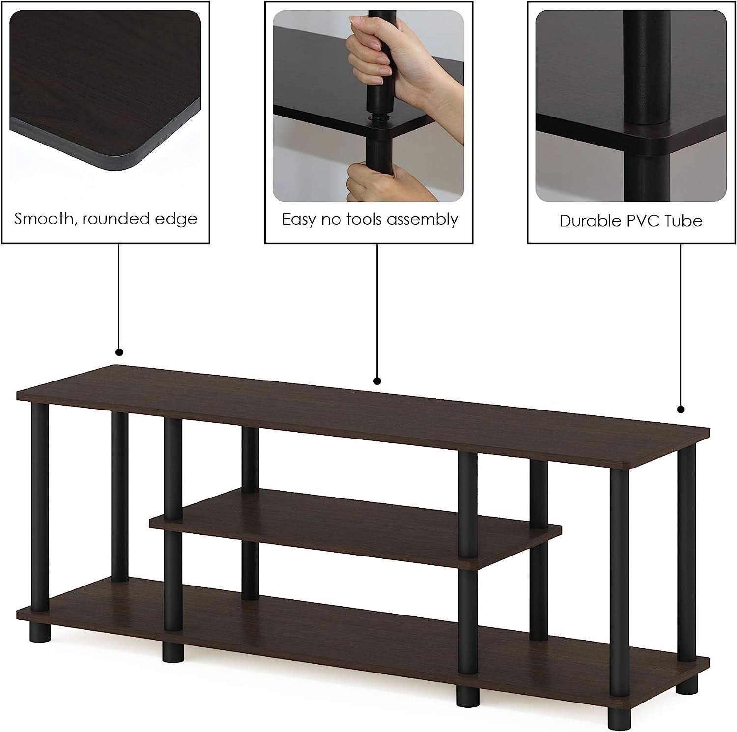 Turn-N-Tube 3-Tier TV Stand For 50-Inch TV No Tools Assembly