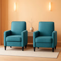 Emmie Fabric Recliner Set In Dark Teal And Dark Brown