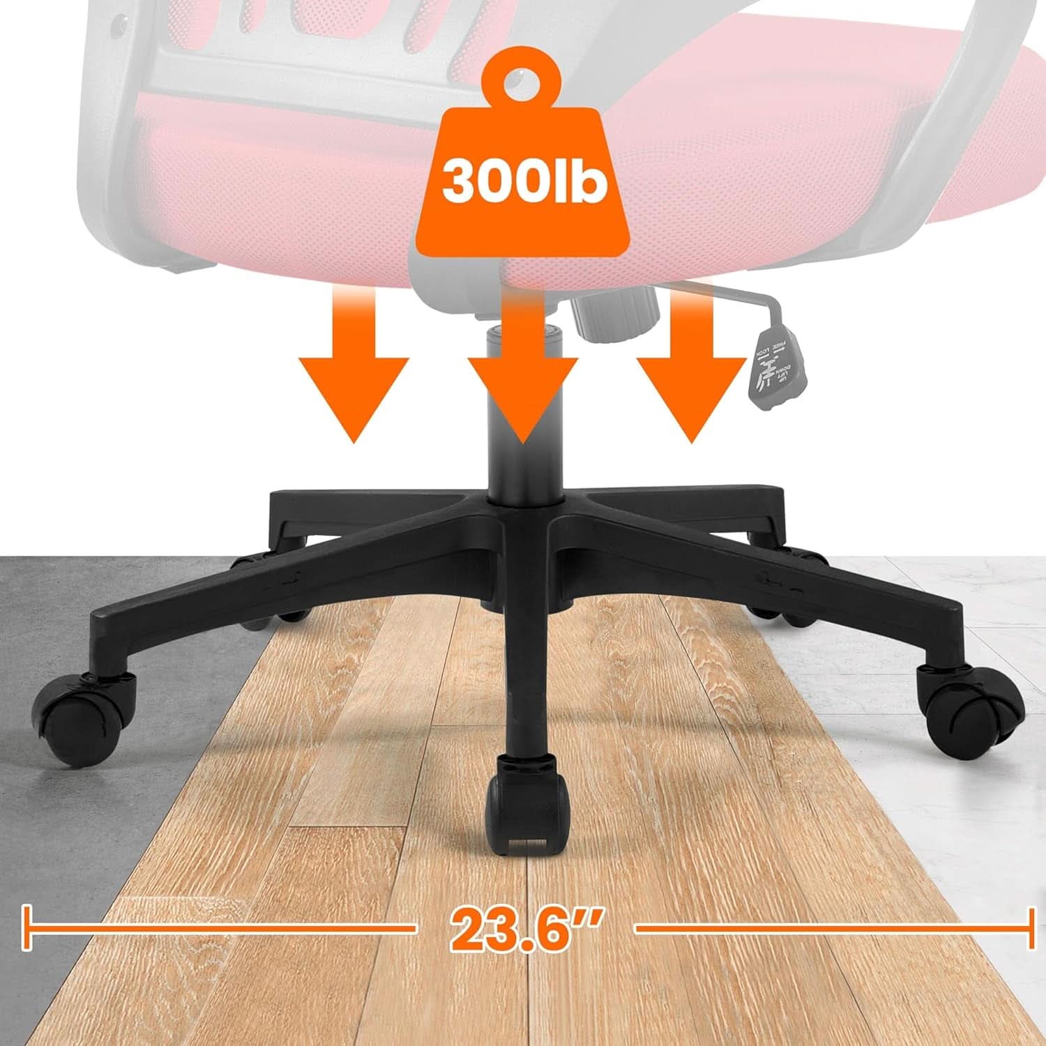 Ergonomic Red Mesh Office Chair With Lumbar Support