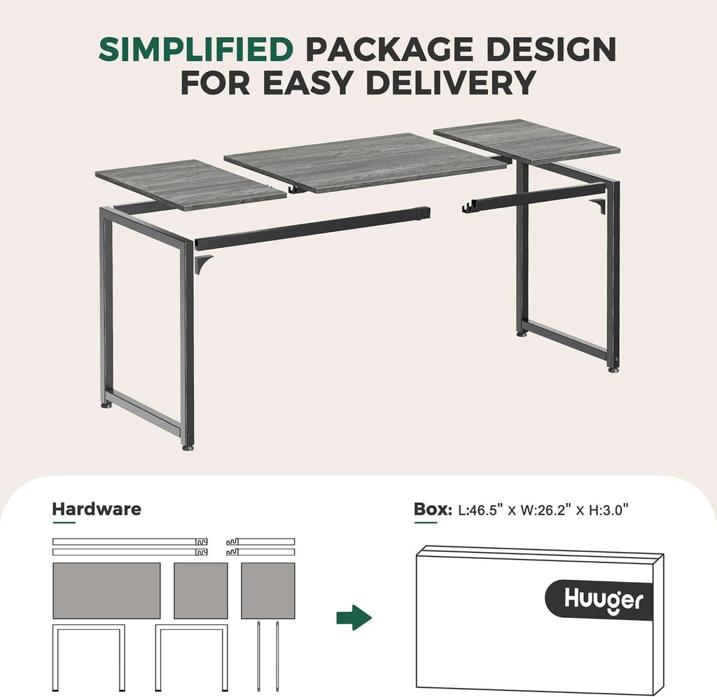 80 Inch Grey Gaming And Office Desk With Storage System
