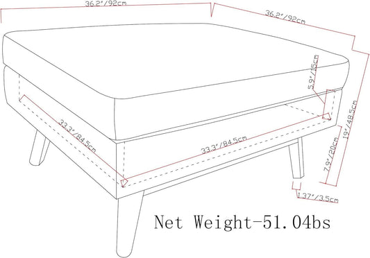 Owen 36Inches Wide Mid Century Storage Coffee Table