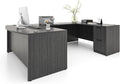 67 Inch U Shaped Executive Desk With 2 Storage Cabinets
