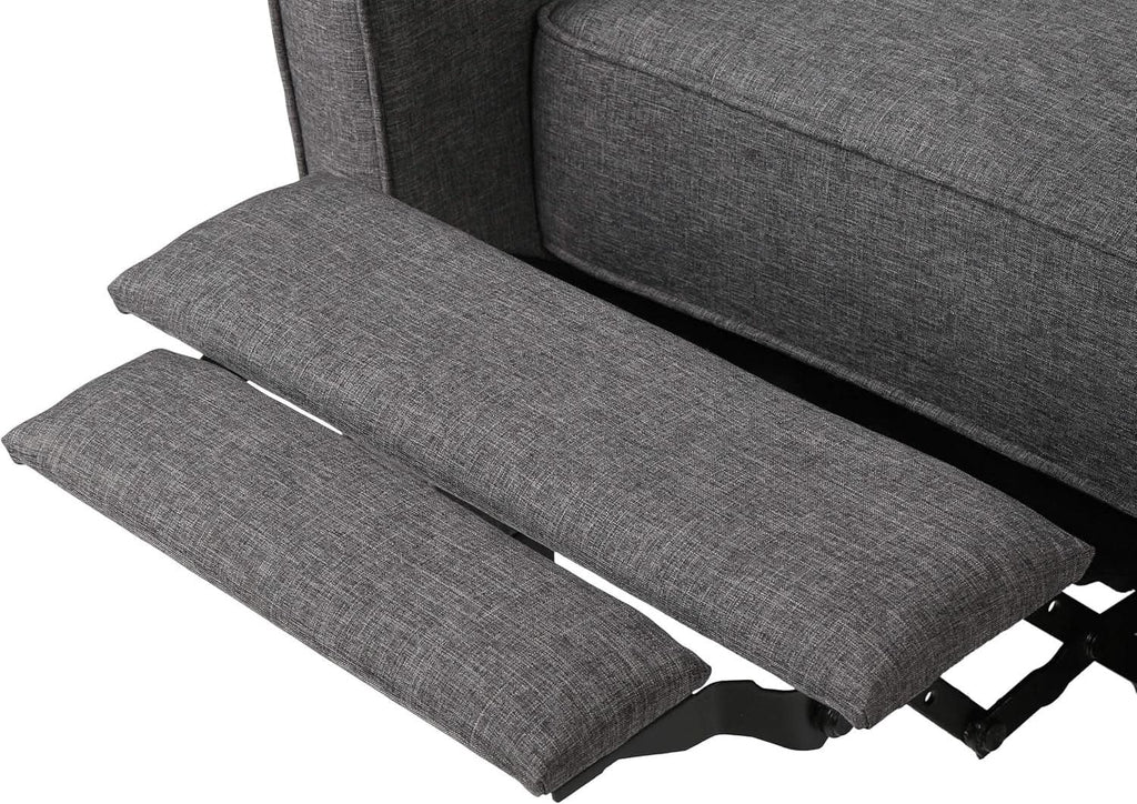 Emmie Fabric Recliner Set Of 2 In Smoke And Dark Brown