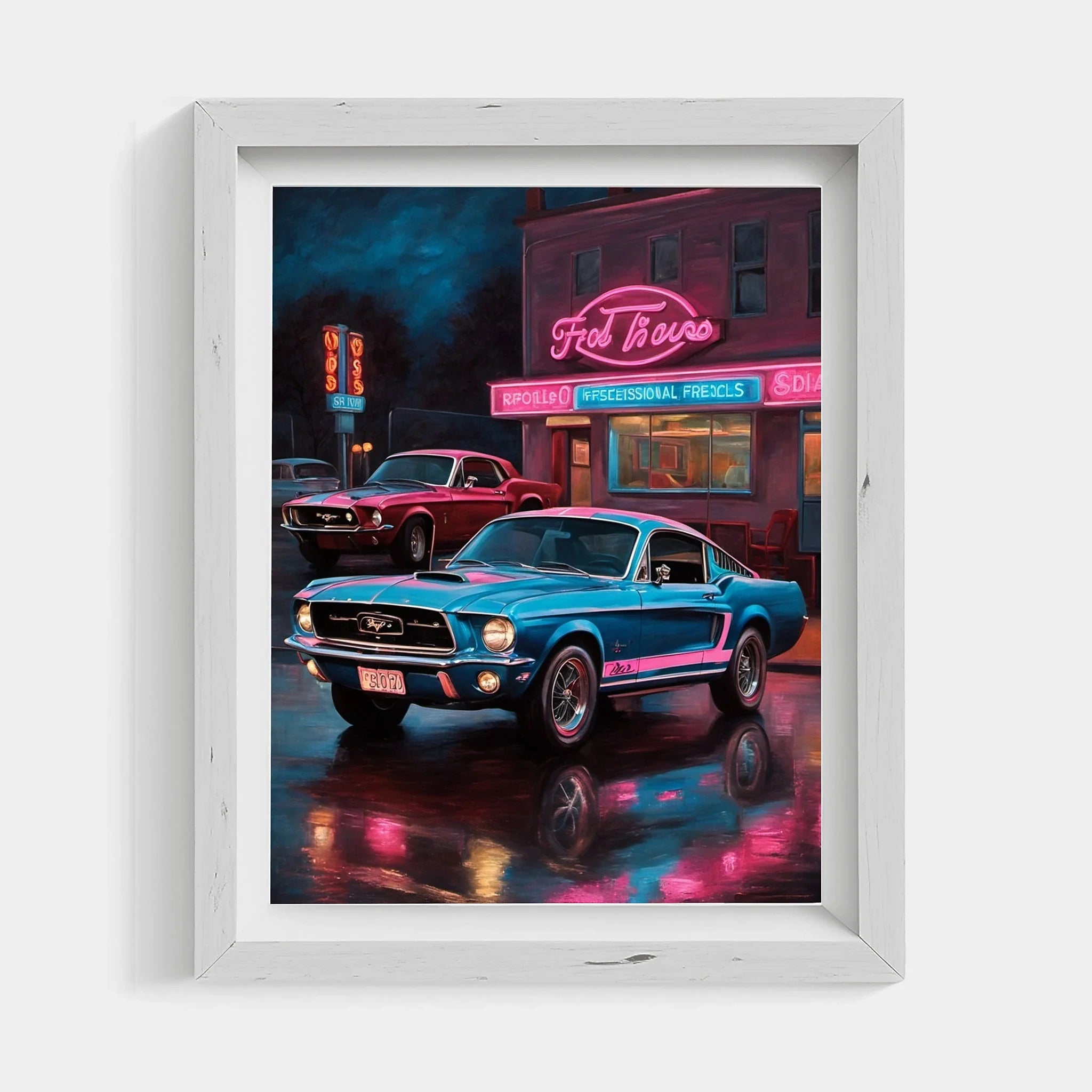 1967 Fastback Legends - Retro Neon Diner Edition | Poster - Canvas - Framed Canvas