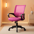 Pink Ergonomic Mesh Office Chair With Lumbar Support And Height Adjustable