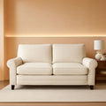 Copenhgen 73 Inch Rolled Arm Sofa Buttercream With Removable Covers