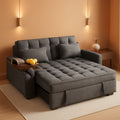 65Inch Grey Chenille Convertible Sleeper Sofa Table