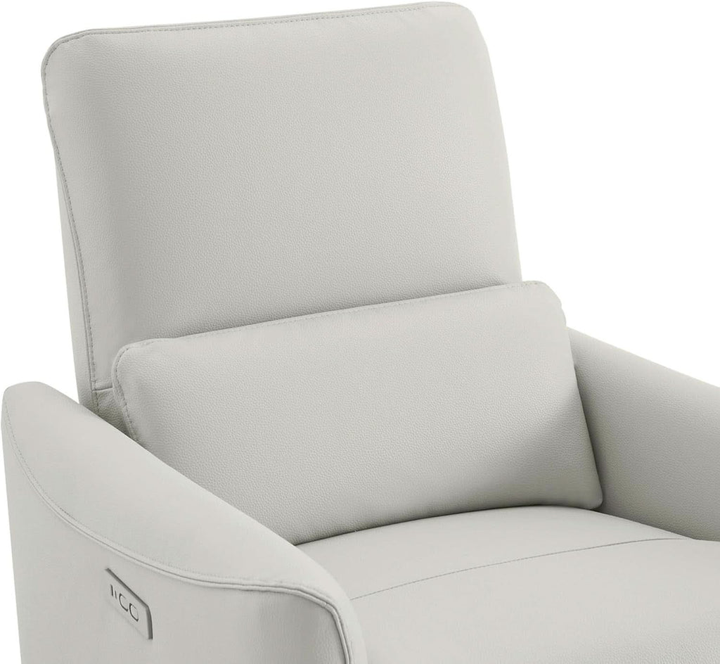 Cream Power Recliner Chair With USB Charging Lumbar Support