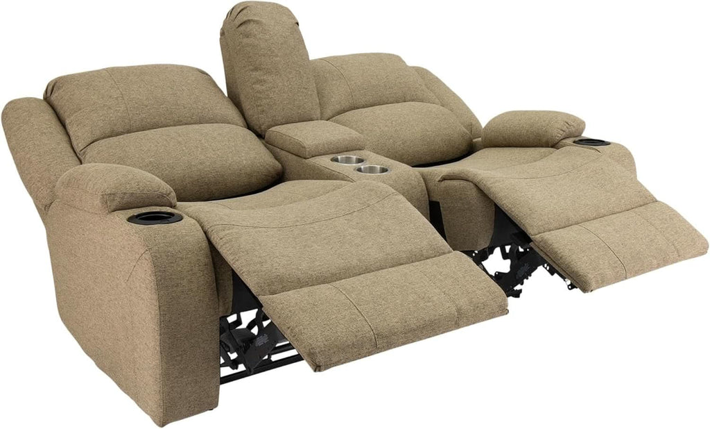 Powered Double RV Wall Hugger Recliner Sofa 67 Inch Oatmeal
