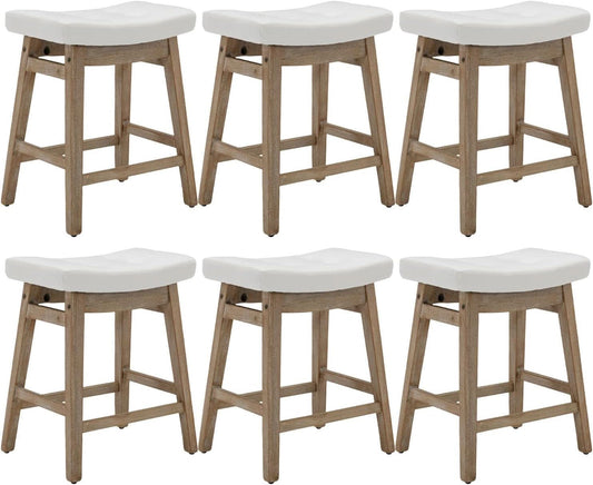 Comfortable Saddle Seat Bar Stools Set of Six