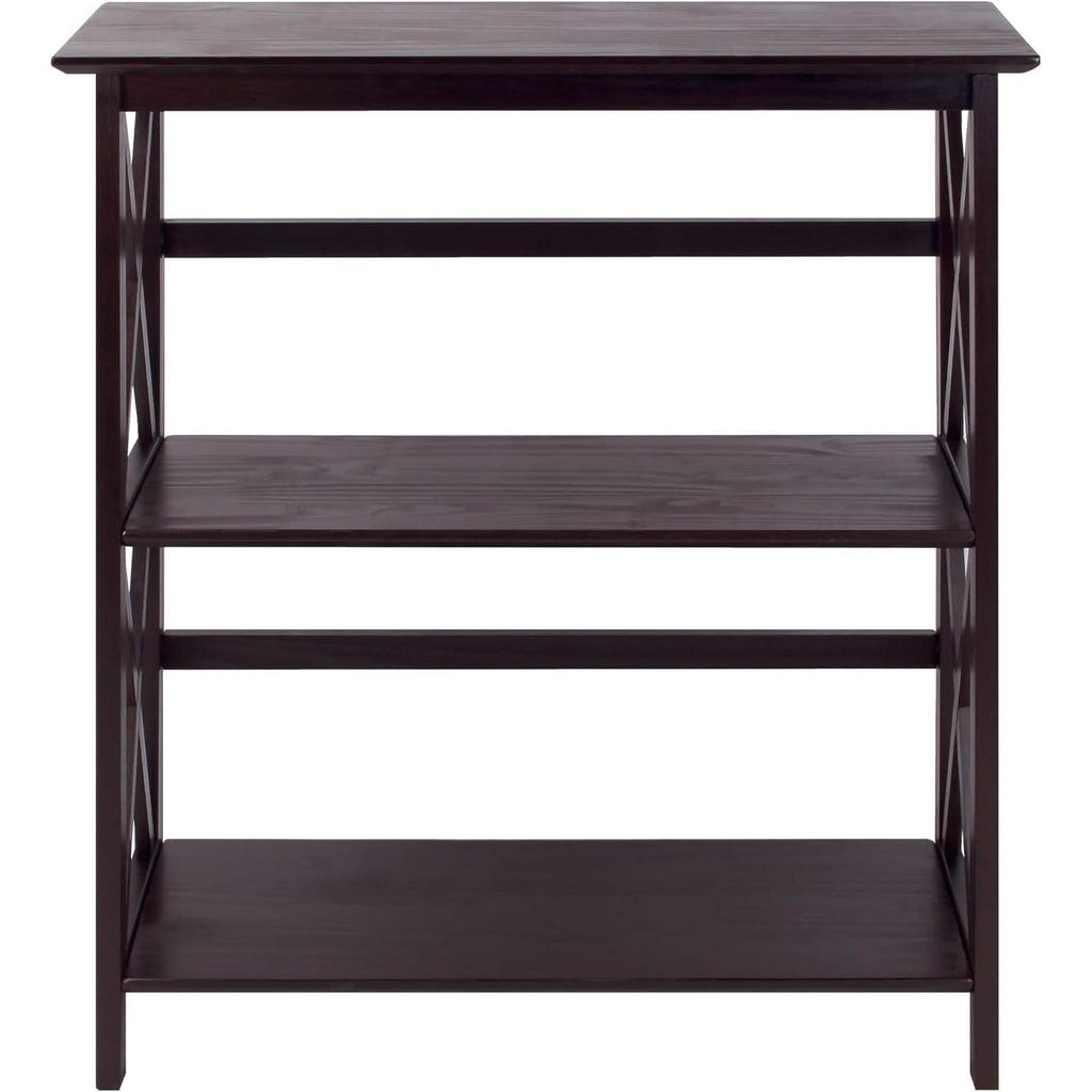 Three-Shelf Solid Wood Bookcase For Home Office Storage
