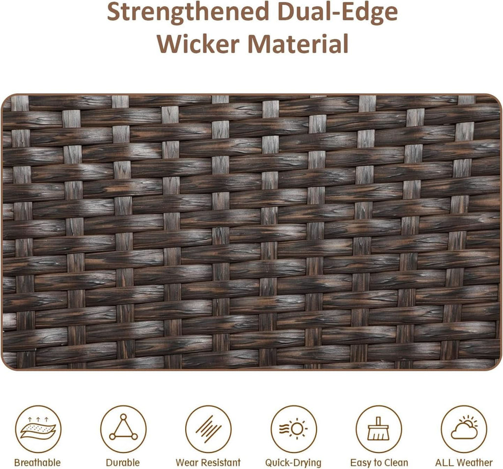 Outdoor Wicker Chair Set with Cushions for Patios