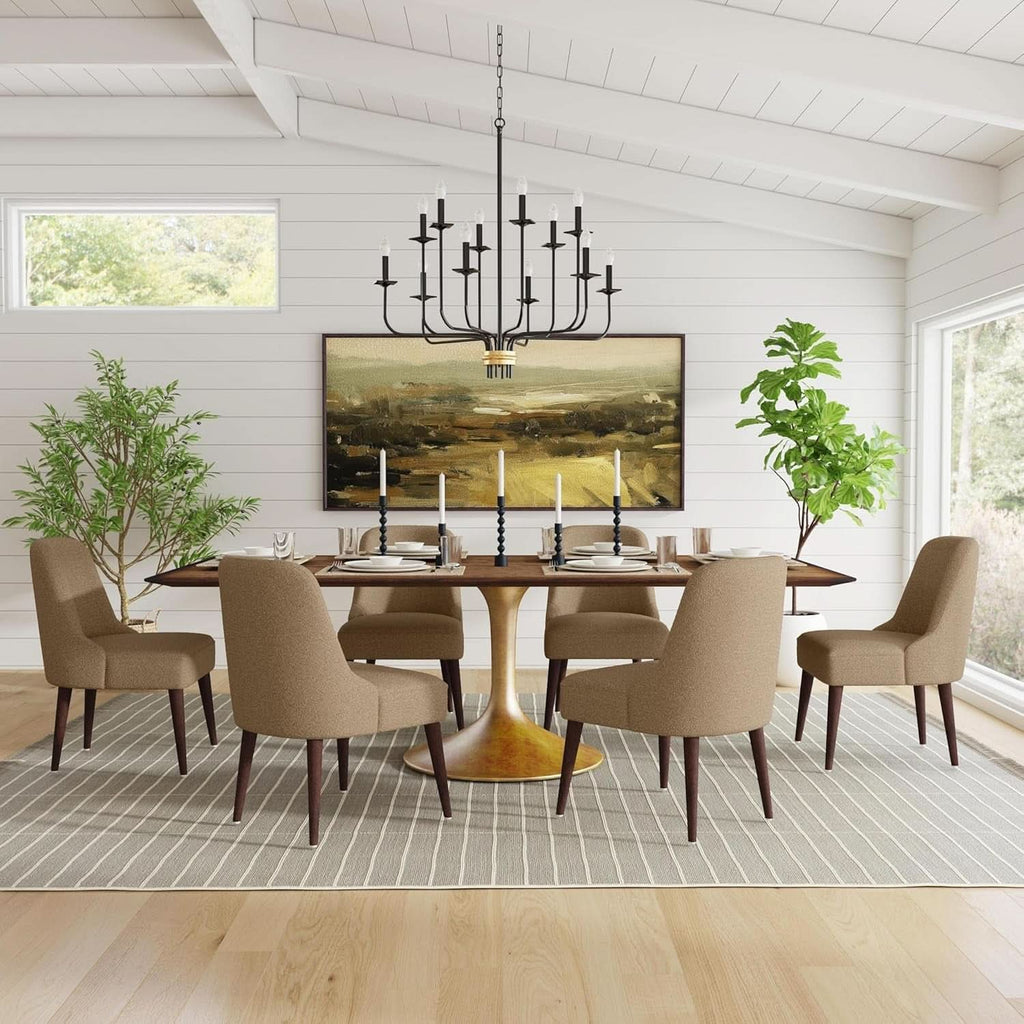 Upholstered Hemet Gayle Side Dining Chair Brown Boucle