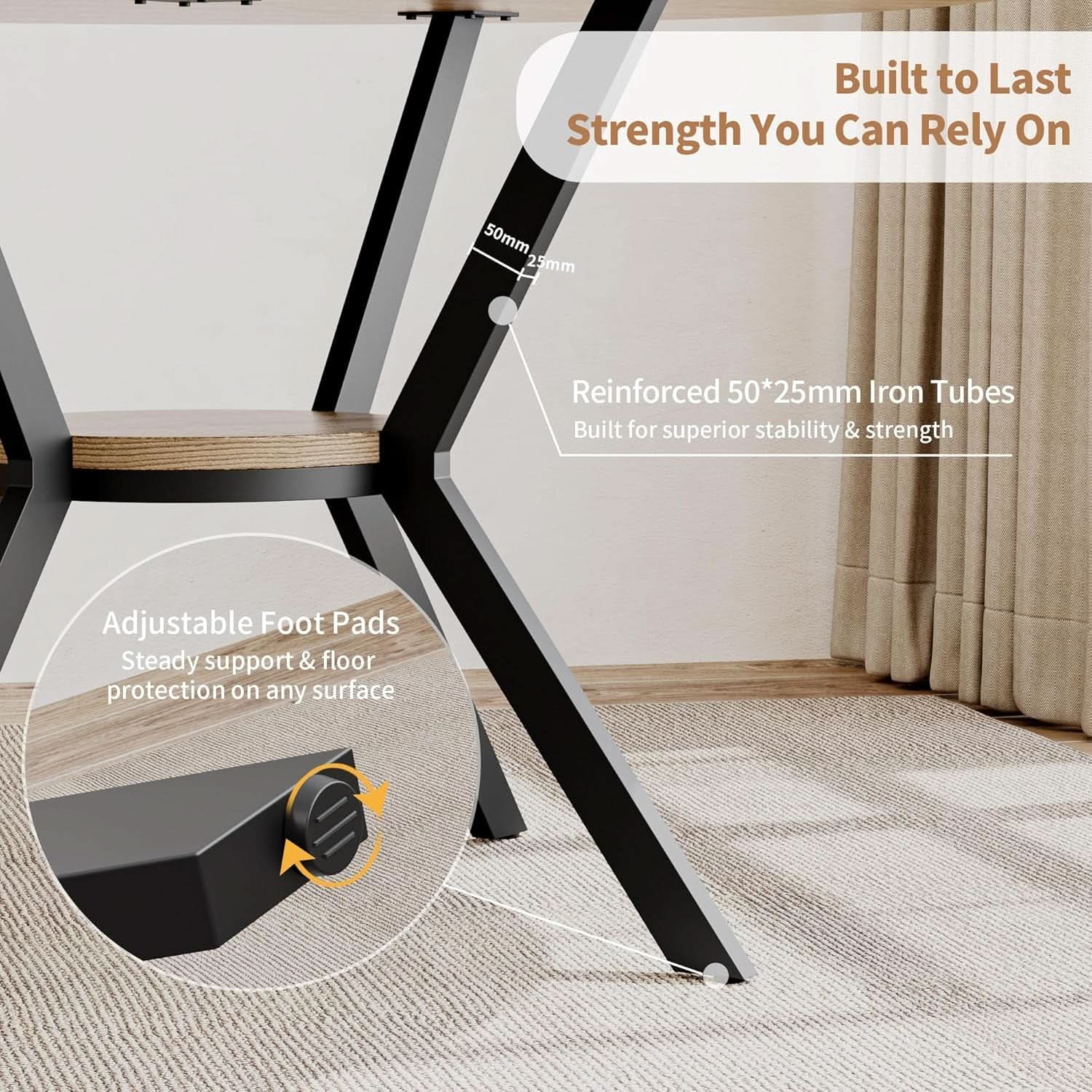 42 Inch Round Farmhouse Dining Table With Compact Storage
