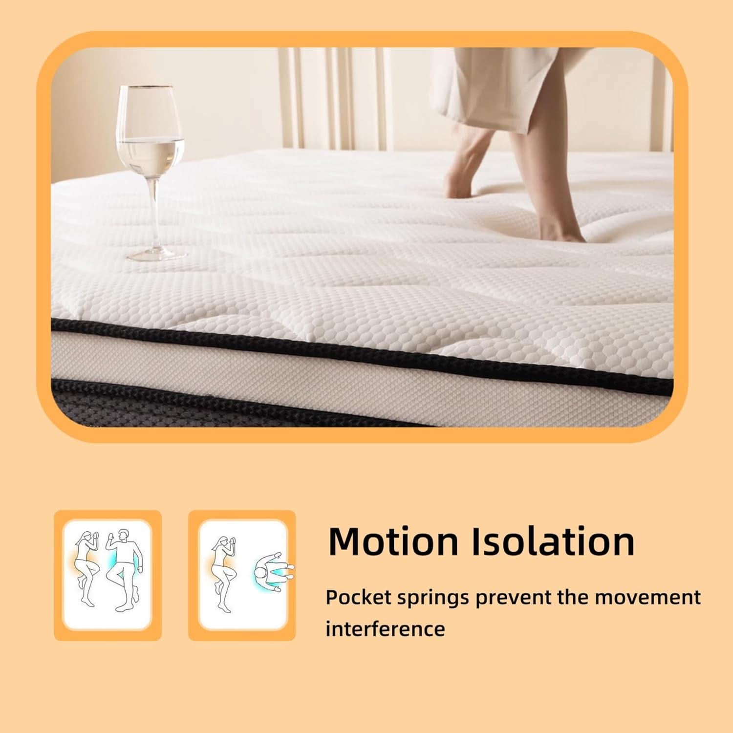 Full Size 12Inch Memory Foam Hybrid Pocket Coil Mattress