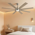 72 Inch Brushed Nickel Ceiling Fan With Light And Remote