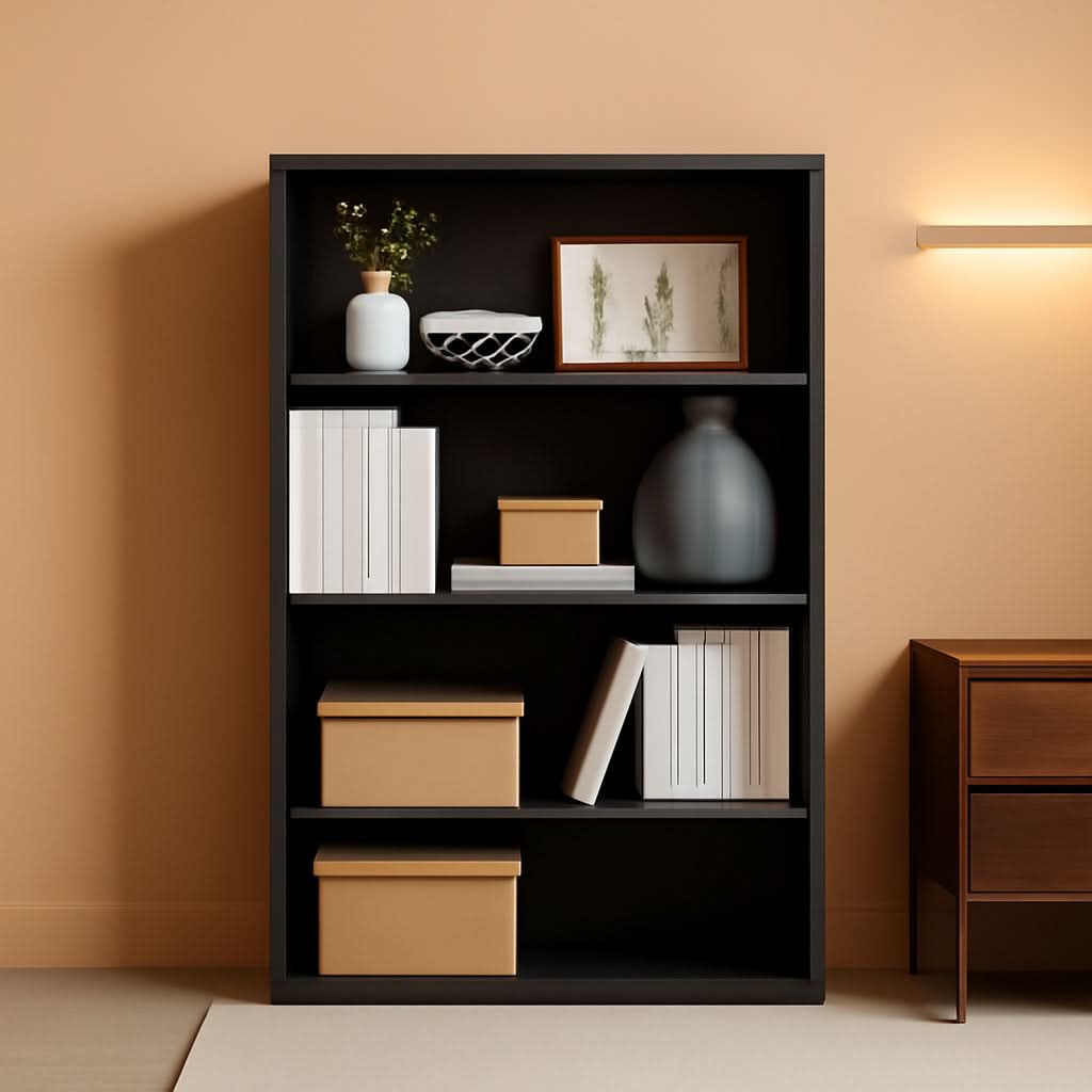 Vasagle Custos 3 Tier Ebony Bookshelf With Adjustable Shelves