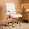 Whitney White LeatherSoft Office Chair Mid Back Swivel