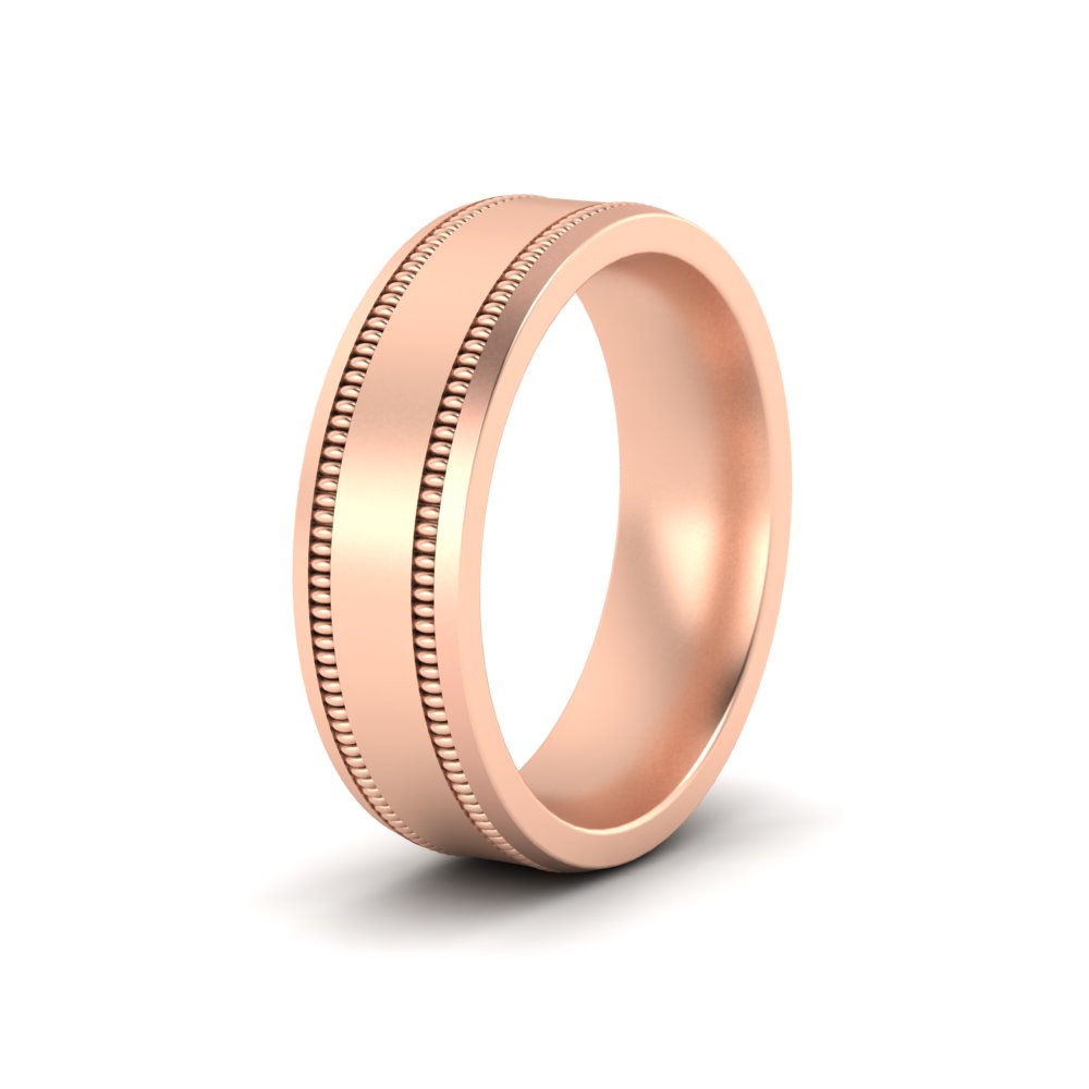 5 mm Mens Band Double Milgrain