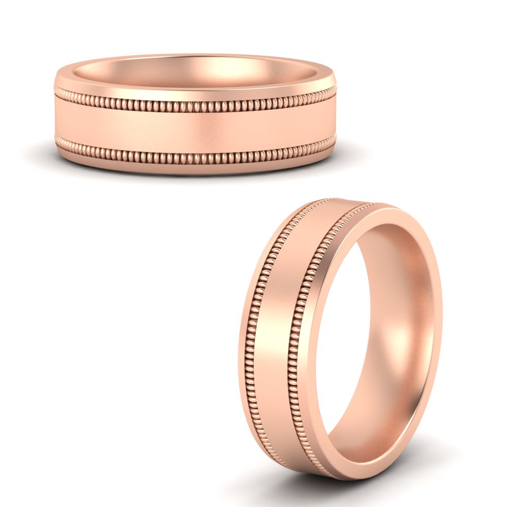 5 mm Mens Band Double Milgrain
