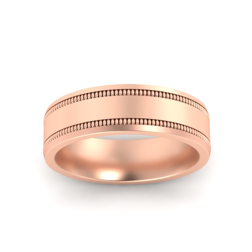 5 mm Mens Band Double Milgrain