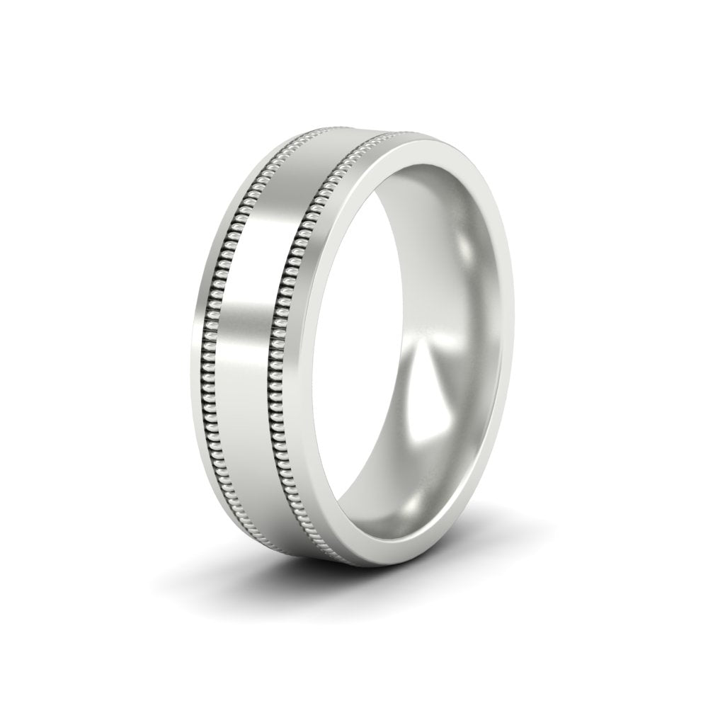 5 mm Mens Band Double Milgrain